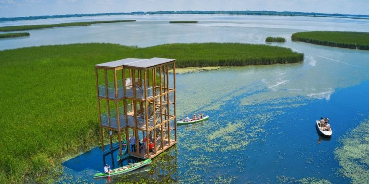 Vízitúrás kilátók a Tisza tónál